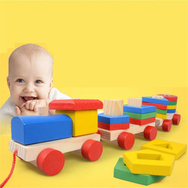 Wooden Pull Along Shape Sorter Three Section Train